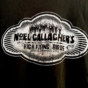Noel Gallagher’s HIGH FLYING BIRDS NORTH AMERICA 2012 black faded Tour t-shirt